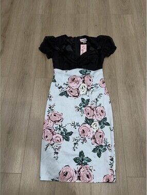 NrWT DEADLY DAMES Micheline Pitt Size 4 rockabilly floral doll baby Dress Pinup